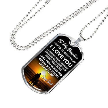 Father Daughter Pendant Necklace From Father Christmas Gift Idea Luxury Dog Tag